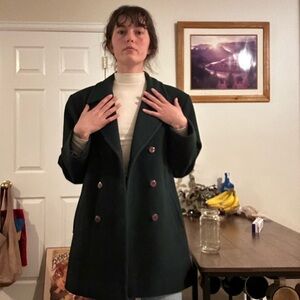 Deep Green Pendleton Pea Coat